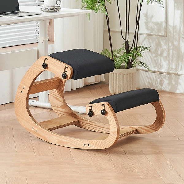 Ergonomic Kneeling Chair Adjustable Wood Posture Chair for Living Room Home Office